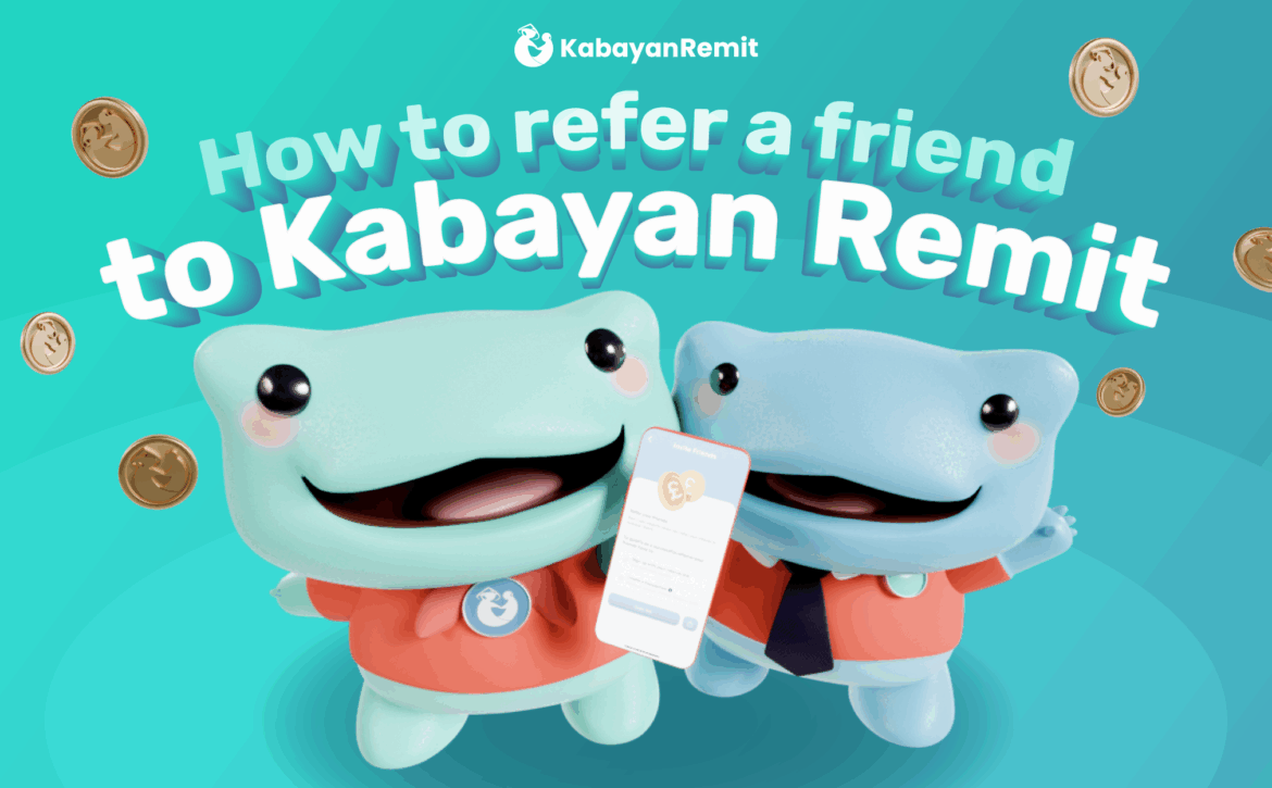Remie and Richie showing the referral link screen of the Kabayan Remit app