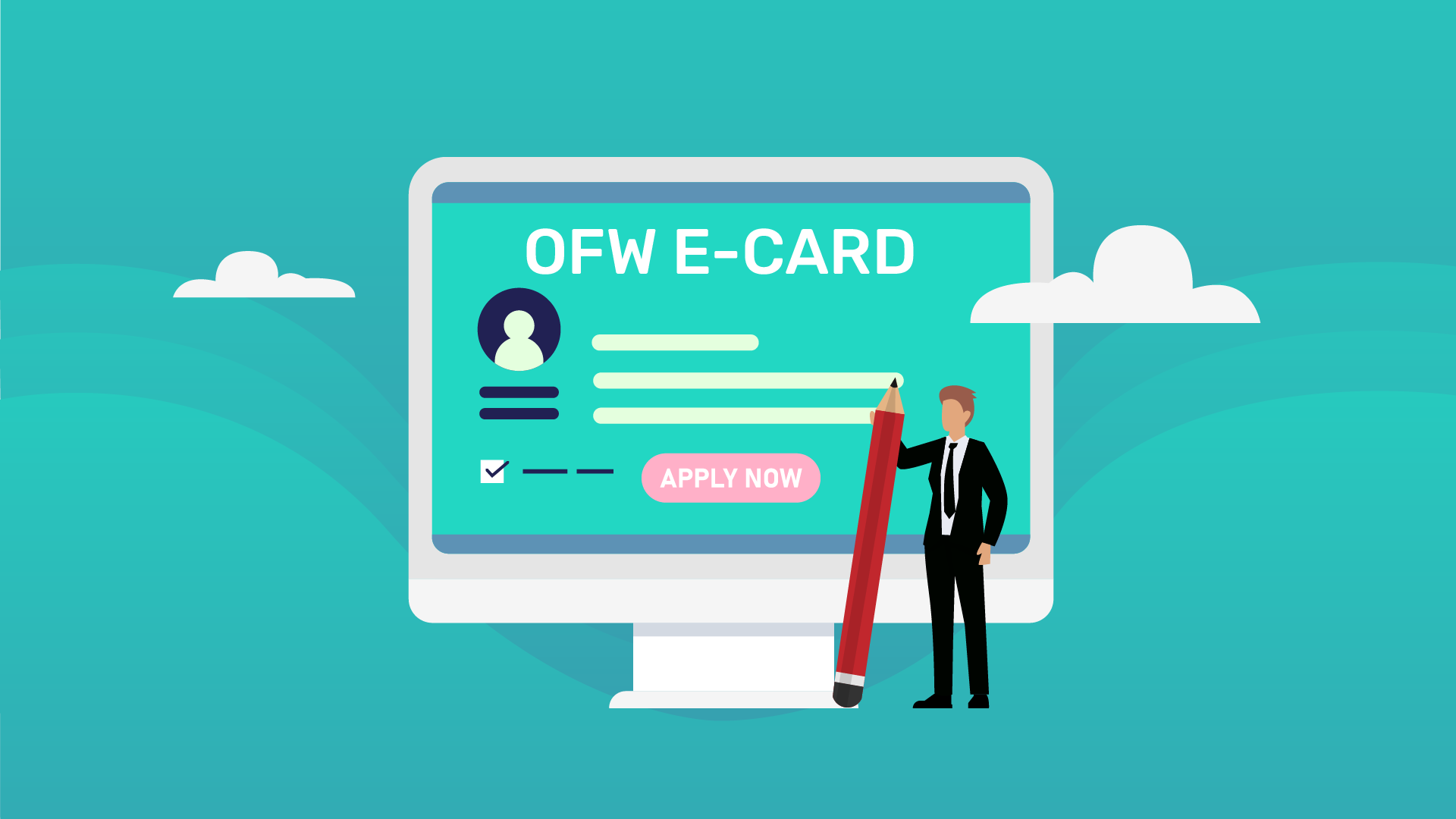 Illustration portraying the OFW eCard application process