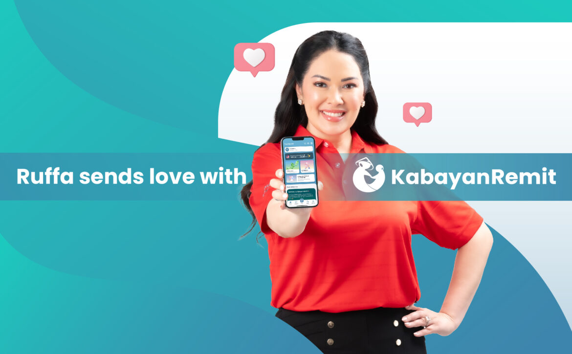 Ruffa showing a phone with the Kabayan Remit app