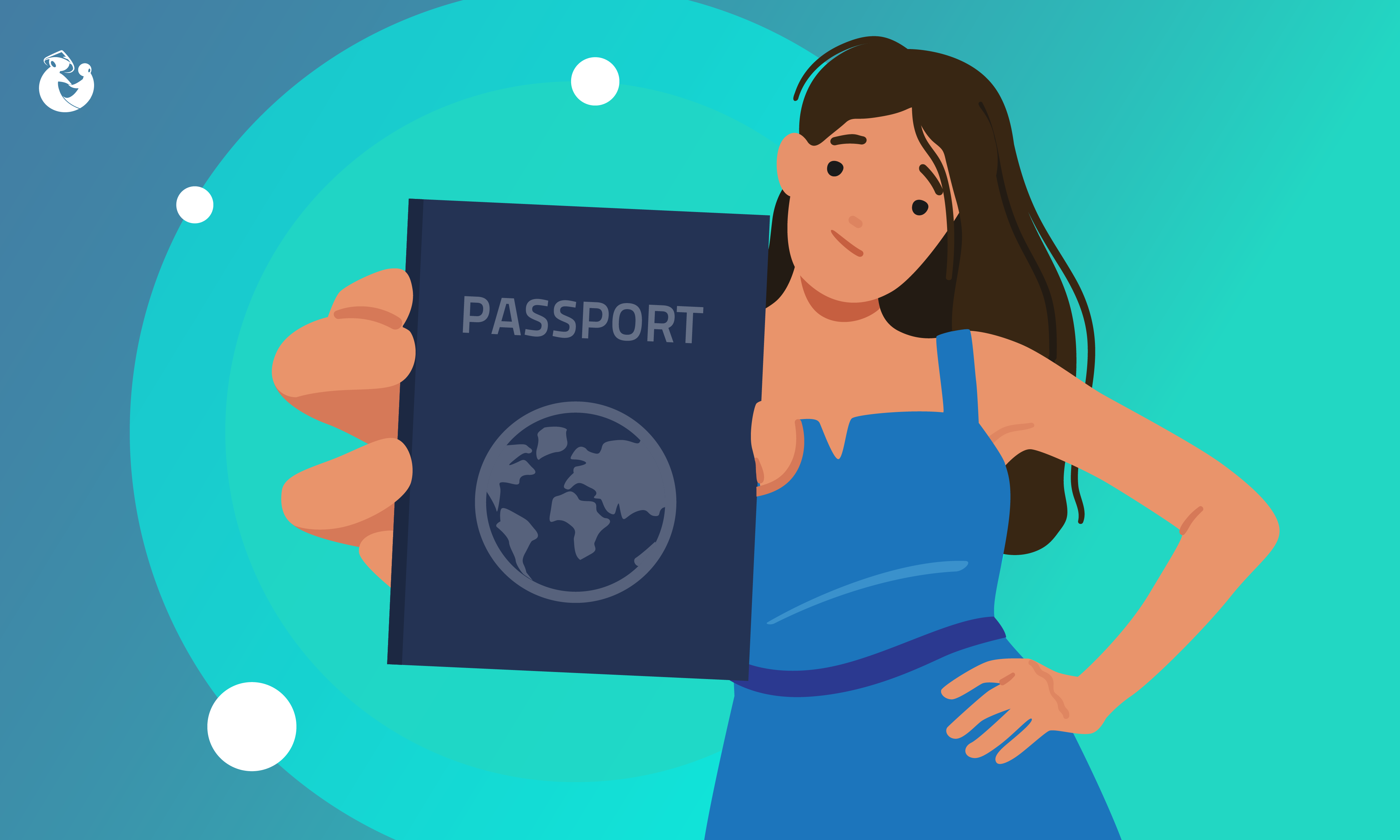 A woman holding her passport