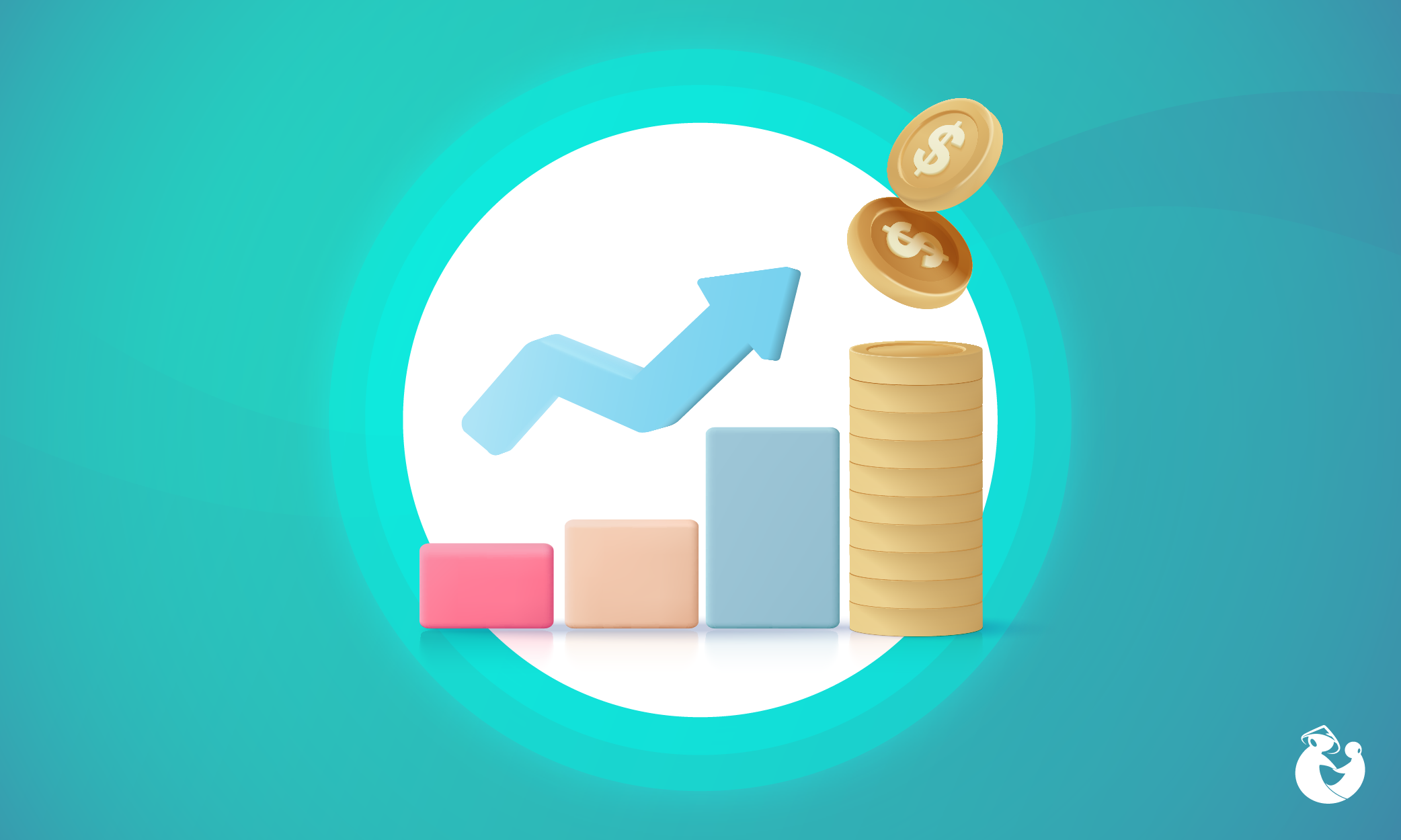 Illustration of money and charts