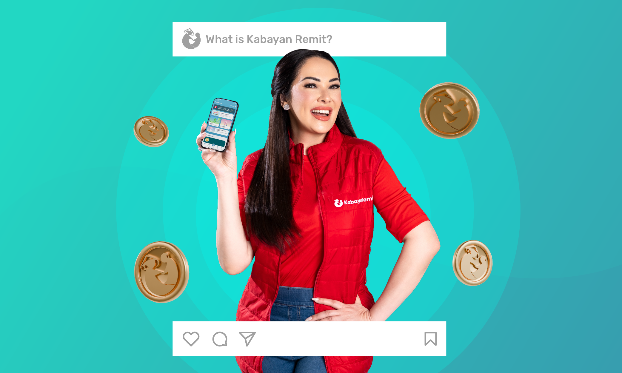 Download Kabayan Remit Kabayan Remit's Global ambassador, showing the app