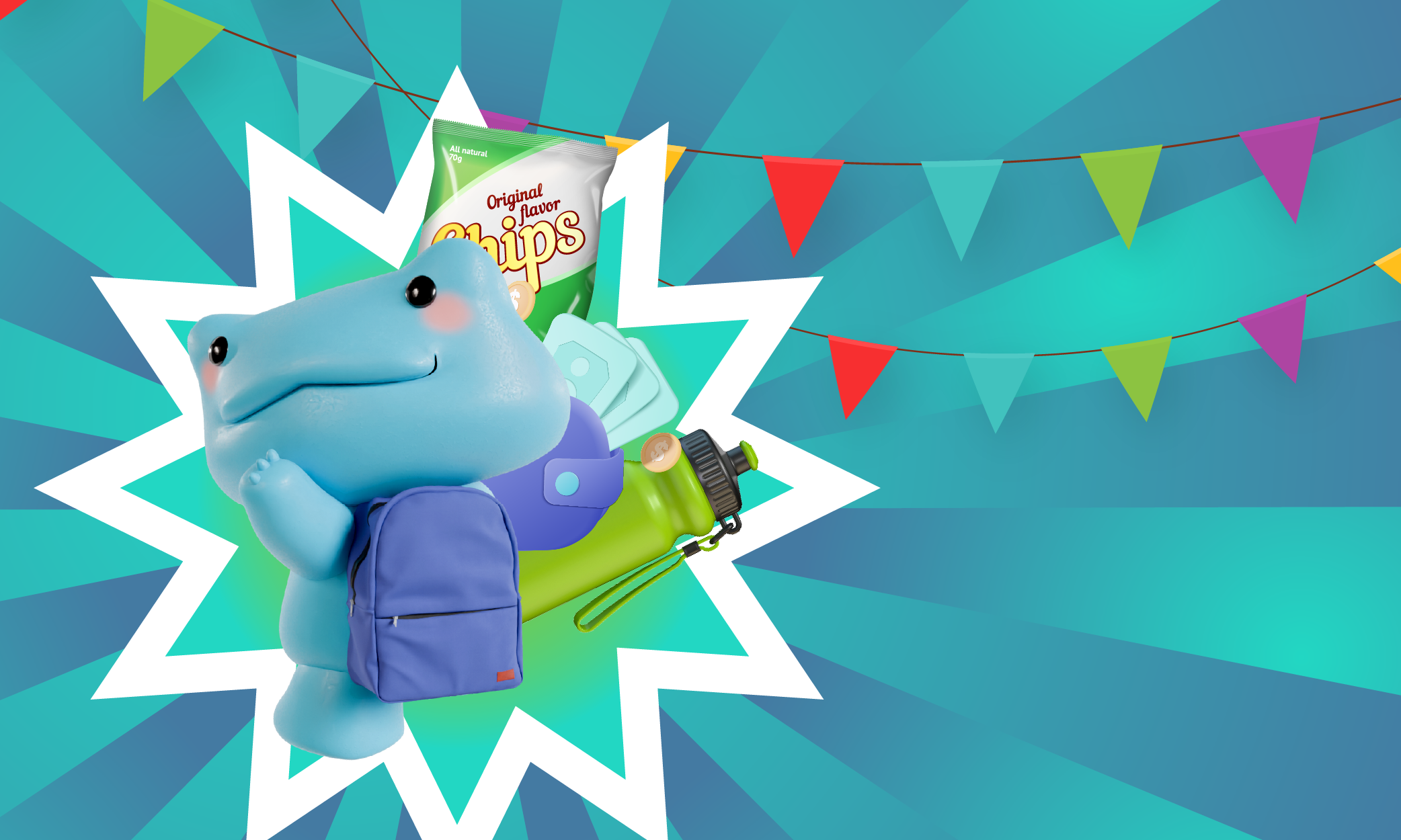 Prepare a go-bag Richie with a backpack and some festival essentials